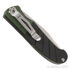 CRKT Ignitor Outbourst Assist 6855 Folding Knife with Fire Safe blade Actuation and Satin Finish Blade with Veff Serrations and Black & Green G10 Handle Scales 551872692